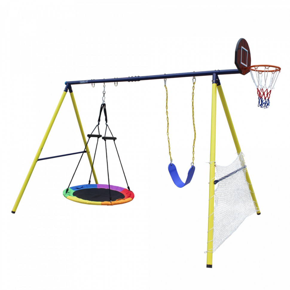 Комплекс уличный игровой с воротами UNIX FIT 4 в 1 Yellow